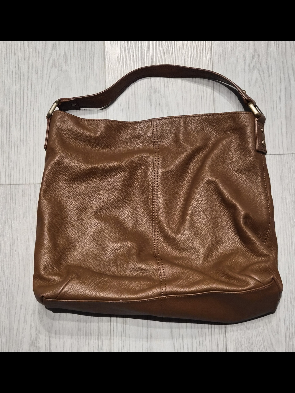 Kooba Cognac Pebbled Leather Shoulder Bag